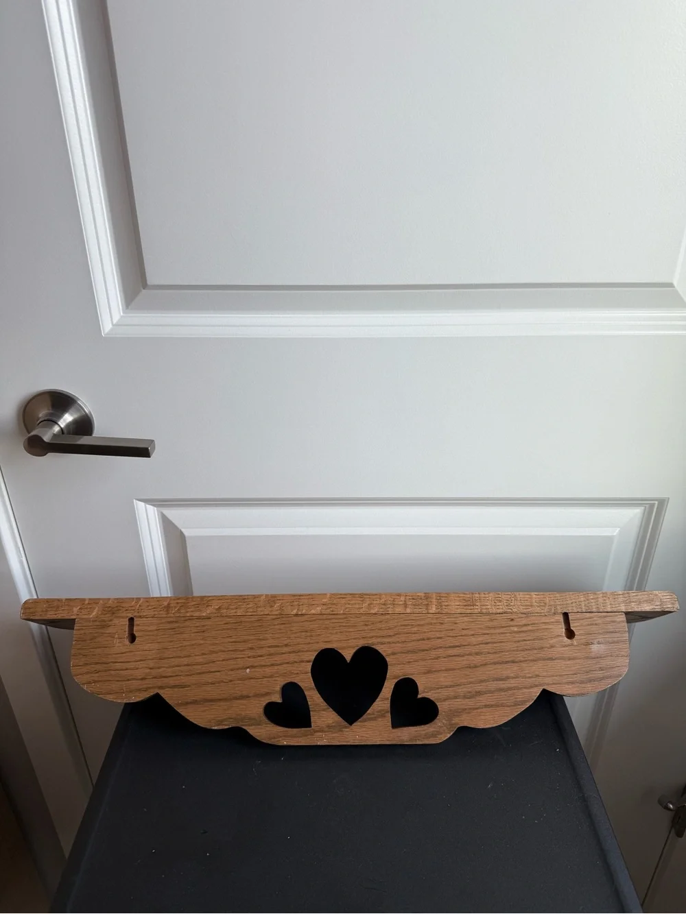 Cottagecore Wooden Heart Accent Wall Shelf in solid oak